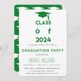 Class of 2024  - Green Graduation Party Invitation