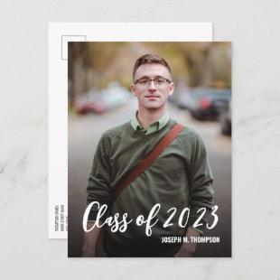 Class of 2024 Male Graduate Photo Custom message Announcement Postcard