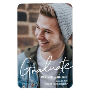 Class of 2024 Modern Male Graduate Photo  Magnet