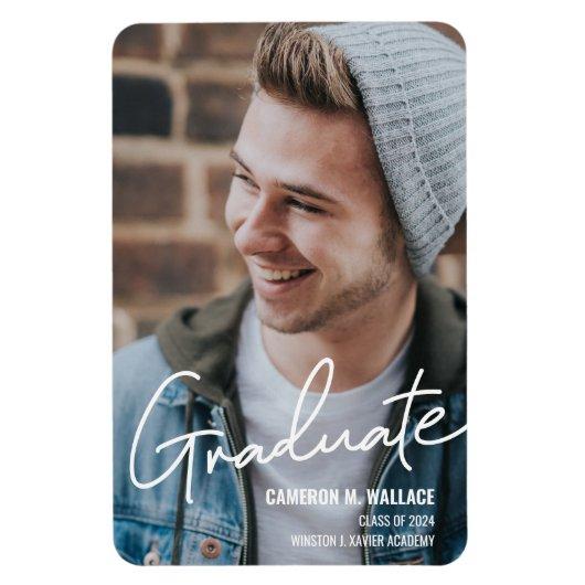 Class of 2024 Modern Male Graduate Photo  Magnet