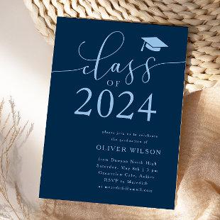 Class of 2024 Navy Graduation Party  Invitation