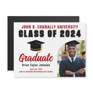 Class of 2024 Red Graduate Photo Graduation Magnet