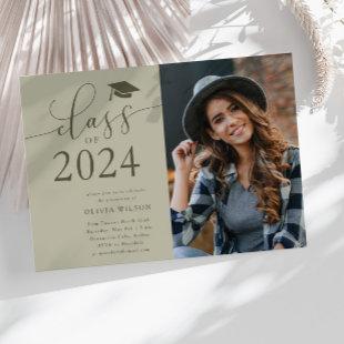 Class of 2024 Sage Graduation Party Photo  Invitation
