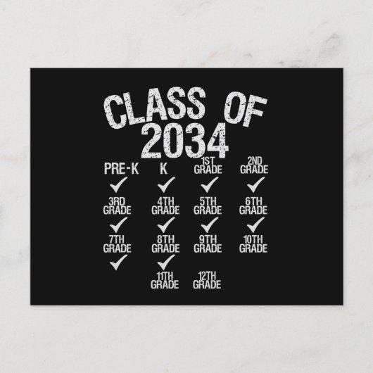 Class Of 2034 Grow With Me 8th Grade Graduation Announcement Postcard