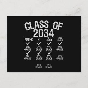Class Of 2034 Grow With Me Graduation 5th Grade Announcement Postcard