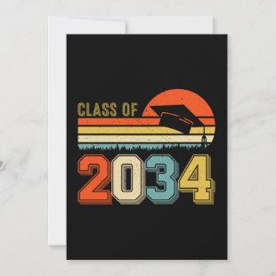 Class Of 2034 Grow With Me Pre-K Graduate Vintage Invitation