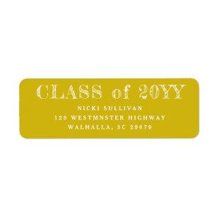 Class of 20XX chalkboard return address labels