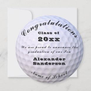 Class of Golf ball School Graduation Announcement