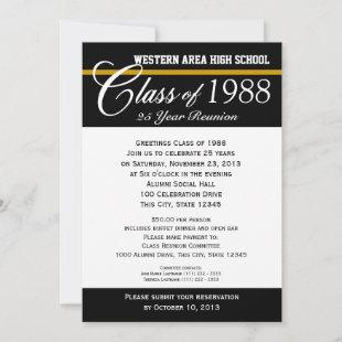 Class Reunion with Color Accent Invitation