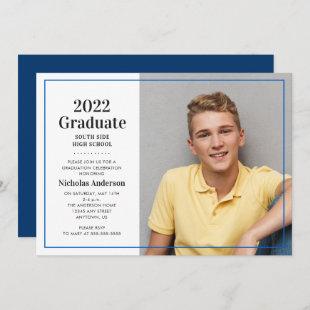 Classic 2023 Graduate Blue Photo Graduation  Invitation