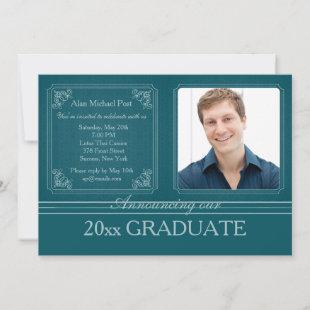 Classic Double Frame Graduation Photo Invitation