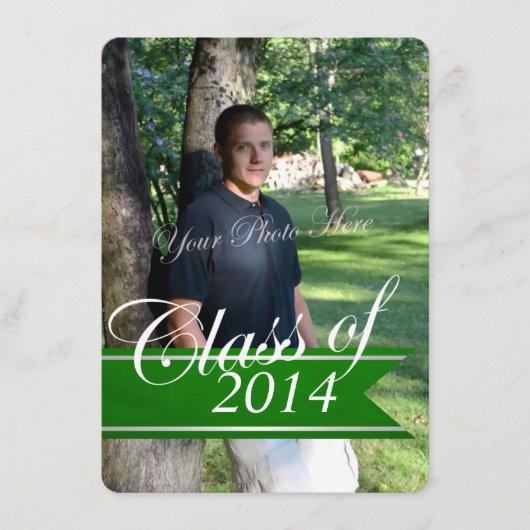 Classic Grad 2014 Varsity Banner Green Photo Announcement
