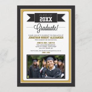 Classic Graduation Party Invitation (gold)