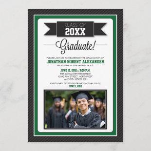 Classic Graduation Party Invitation (green)