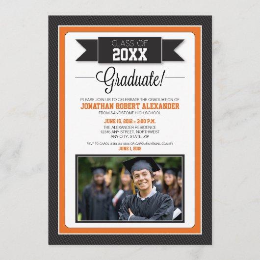 Classic Graduation Party Invitation (orange)