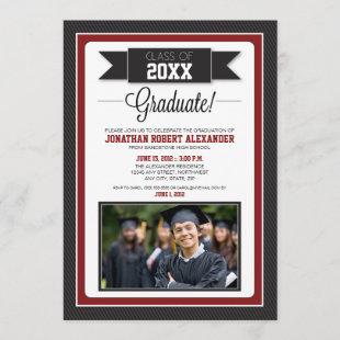 Classic Graduation Party Invitation (red)