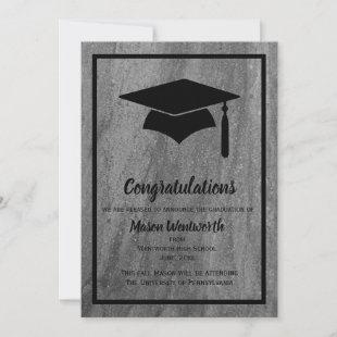Classic Granite Graduation Announcement - black