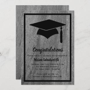 Classic Granite Graduation Invitation - black