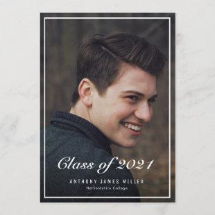 Classic photo college graduation announcement
