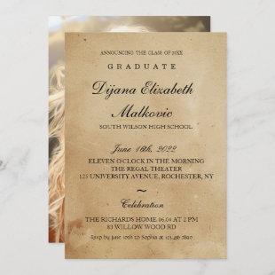 Classic Rustic Graduation Invitation