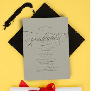 Classic Script Soft Green Graduation Party Invitation