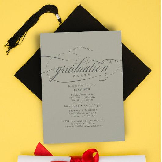 Classic Script Soft Green Graduation Party Invitation