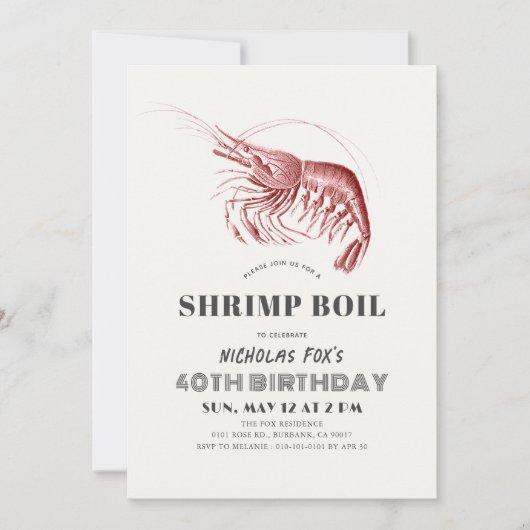 Classic Shrimp Boil Birthday Invitation