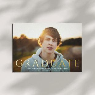 Classic Type Graduate Photo | Graduation REAL Foil Invitation