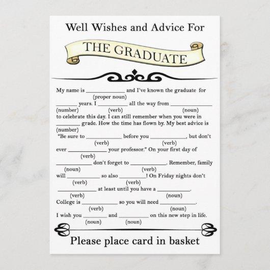 Classic Well Wishes and Advice for the Graduate Invitation