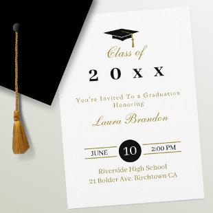 Classic White Graduation Invitation