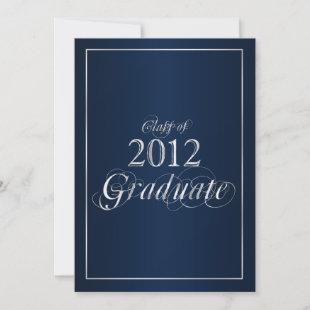 Classy Blue and Silver 2012 Graduate Invitation