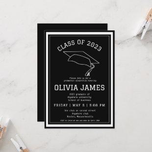 Classy college graduation party invitation