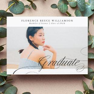 Classy Formal Calligraphy Photo College Graduation Announcement