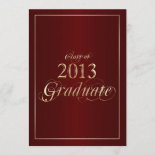 Classy Maroon and Gold 2013 Graduate Invitation
