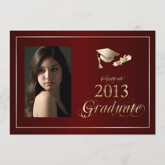 Classy Maroon and Gold 2013 Graduate Photo Invite