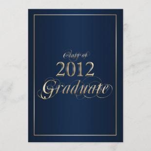 Classy Navy and Gold 2012 Graduate Invitation