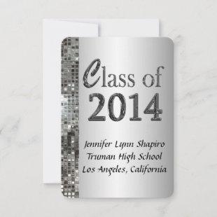 Classy Silver 2014 Graduation Invitations