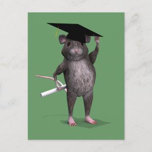 Clever Graduation Rat Announcement Postcard