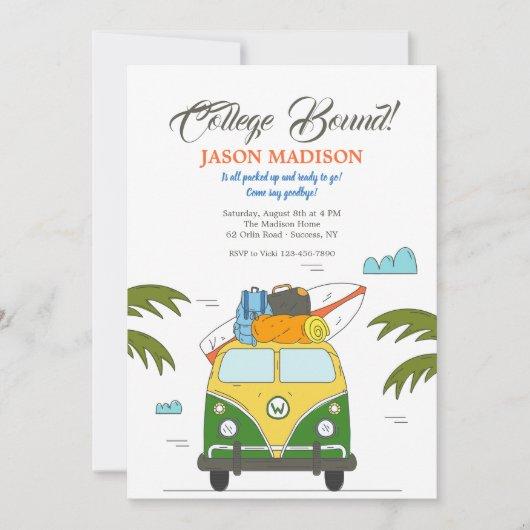 College Bound Green and Yellow Invitation