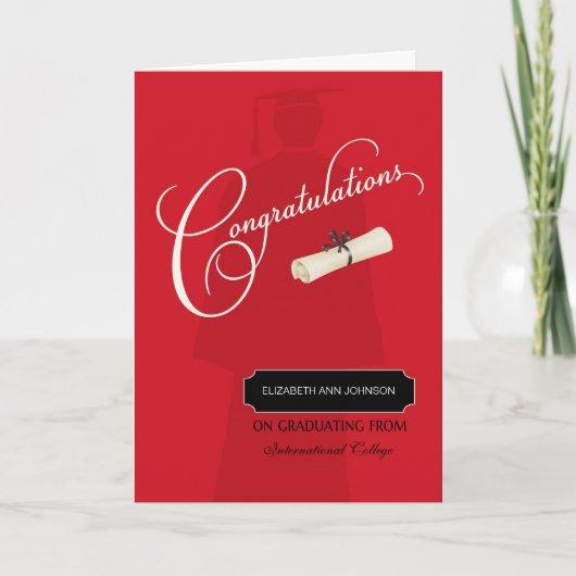 College Graduation Congratulations Name & School Card