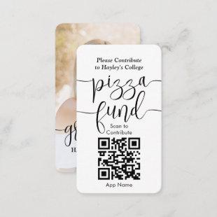College Pizza Fund Graduation QR Code & Photo Enclosure Card
