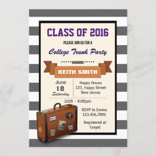 College Trunk Party Invitation. Graduation Party Invitation