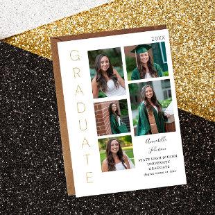 Color Glow - Gold & White 2 Graduate 6 Multi Photo Invitation