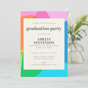 Colorful Abstract Geometric Graduation Party Invitation