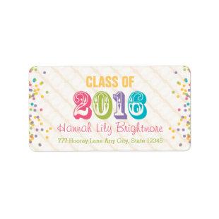 Colorful and Bright Class of 2016 Label
