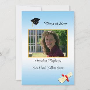 Colorful Blue Gradient with Photo and Diploma Announcement