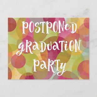 Colorful Circles Postponed Graduation Party Postcard