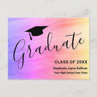 Colorful Graduation Announcement Postcard