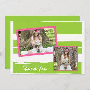Colorful Green and White Graduation Thank You Card