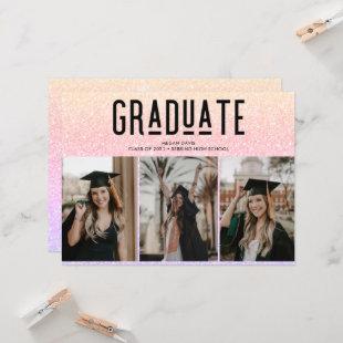 Colorful Ombre Girl High School Graduation Photo